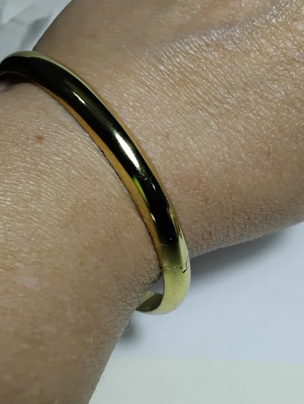 Vintage Gold Vermeil Over 925 Silver Bangle Bracelet w/ safety chain